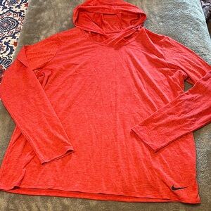 Nike Orange Hooded Long Sleeve Shirt